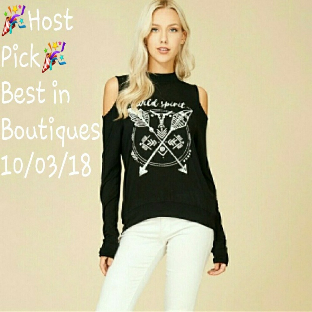 🎉HOST PICK🎉"Wild Spirit" Cold Shoulder Top